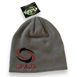 Chaos Beanie Hat Winter Toque Unisex Grey Logo NWT‎
